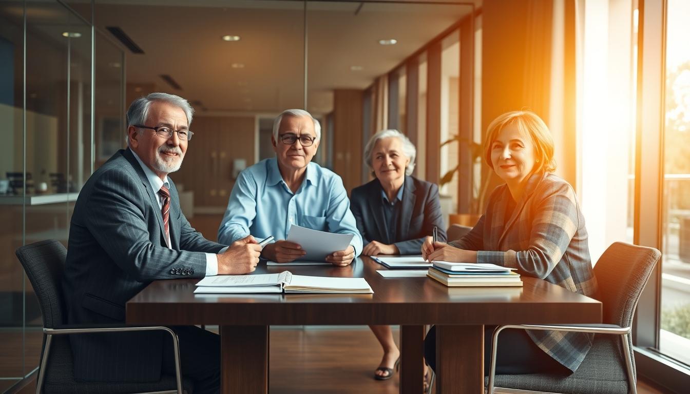 Family reviewing legal documents